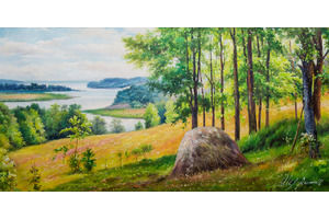 Thumb romm kartina maslom prirodnyj pejzazh maslom leto senokos ar160406