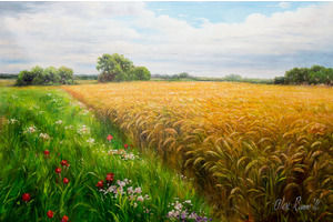 Thumb romm kartina maslom prirodnyj pejzazh maslom leto spelyj kolos ar160405