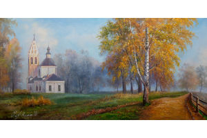 Thumb romm kartina maslom prirodnyj pejzazh maslom tumannym utrom ranney osenyu ar160403