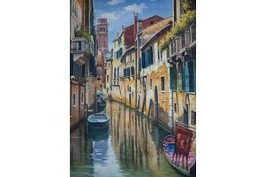 Thumb romm kartina maslom venecianskij pejzazh kanaly i lodki n1 ar160508