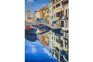 Thumb romm kartina maslom venecianskij pejzazh kanaly i lodki n2 ar160509