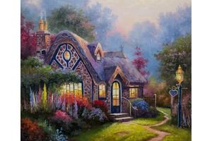 Thumb thomas kinkade kartina maslom kopiya pejzazh candlelight cottage tk151104