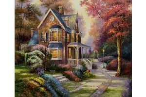 Thumb thomas kinkade kartina maslom kopiya pejzazh osen victorian autumn tk151101